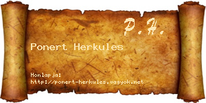 Ponert Herkules névjegykártya